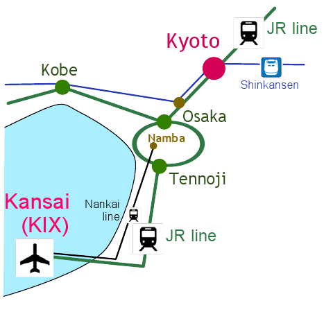 Map of Kansai area